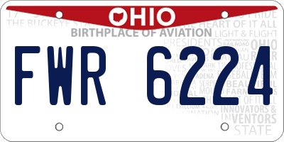 OH license plate FWR6224