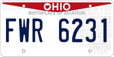 OH license plate FWR6231
