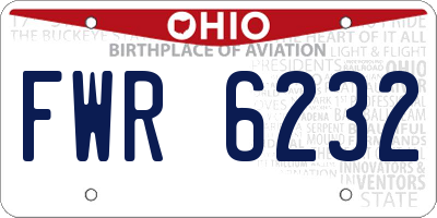 OH license plate FWR6232