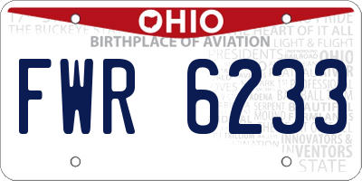 OH license plate FWR6233