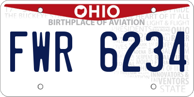OH license plate FWR6234