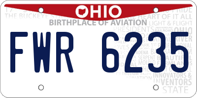 OH license plate FWR6235