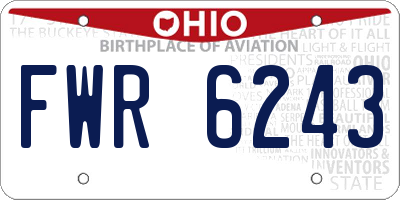 OH license plate FWR6243