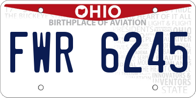 OH license plate FWR6245