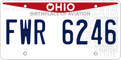 OH license plate FWR6246