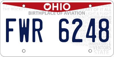 OH license plate FWR6248
