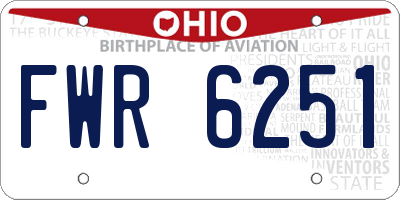 OH license plate FWR6251