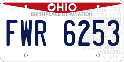 OH license plate FWR6253