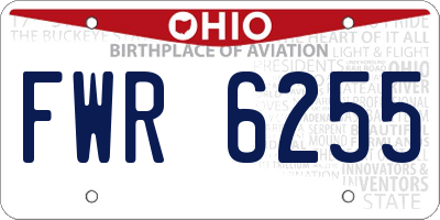 OH license plate FWR6255