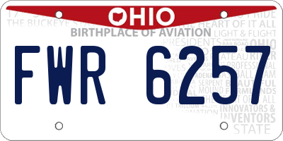 OH license plate FWR6257