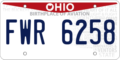 OH license plate FWR6258