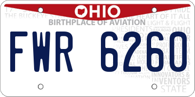OH license plate FWR6260