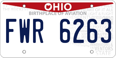 OH license plate FWR6263