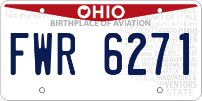 OH license plate FWR6271