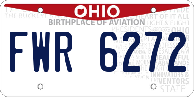OH license plate FWR6272