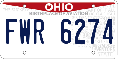 OH license plate FWR6274