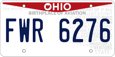 OH license plate FWR6276