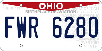 OH license plate FWR6280