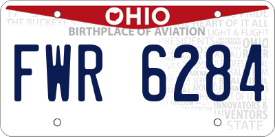OH license plate FWR6284