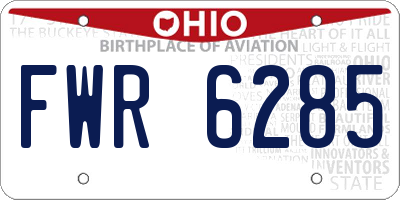 OH license plate FWR6285