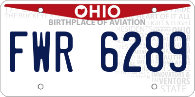 OH license plate FWR6289