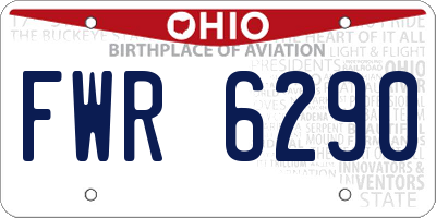 OH license plate FWR6290