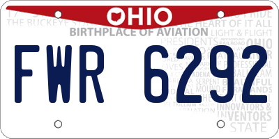 OH license plate FWR6292