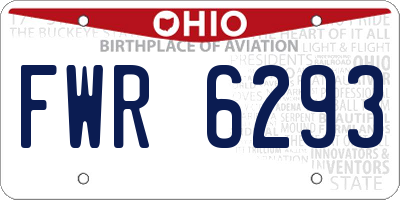 OH license plate FWR6293