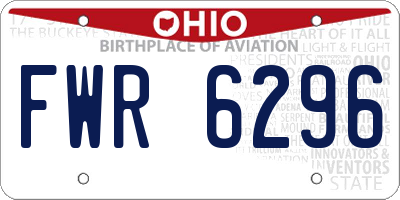 OH license plate FWR6296