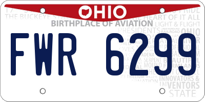 OH license plate FWR6299