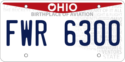 OH license plate FWR6300