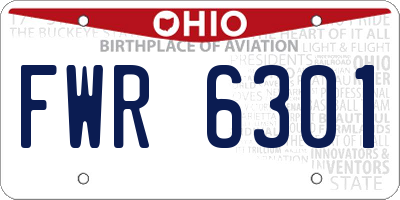 OH license plate FWR6301