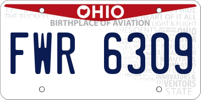OH license plate FWR6309