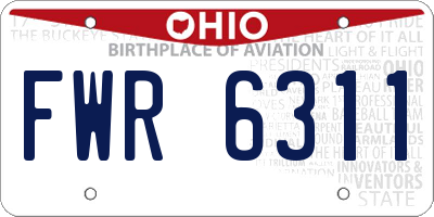 OH license plate FWR6311