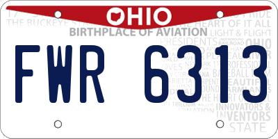 OH license plate FWR6313