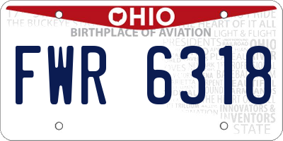 OH license plate FWR6318