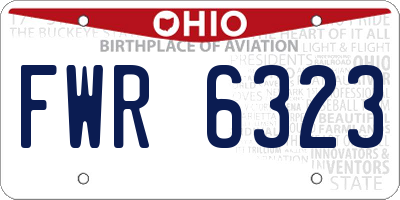 OH license plate FWR6323