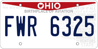 OH license plate FWR6325