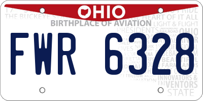 OH license plate FWR6328
