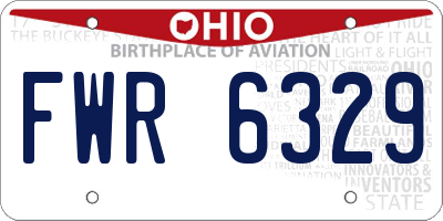 OH license plate FWR6329