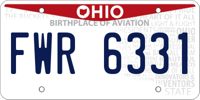 OH license plate FWR6331