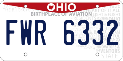 OH license plate FWR6332