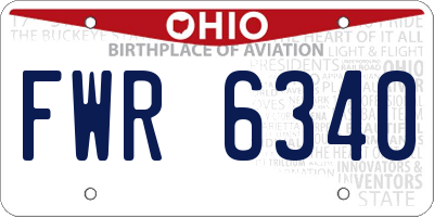 OH license plate FWR6340