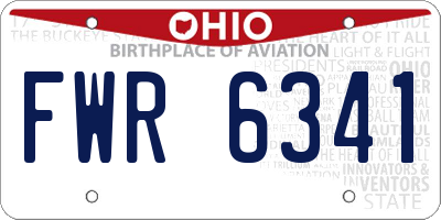 OH license plate FWR6341