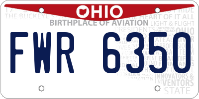 OH license plate FWR6350