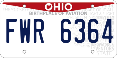 OH license plate FWR6364