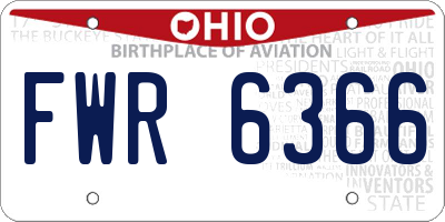 OH license plate FWR6366