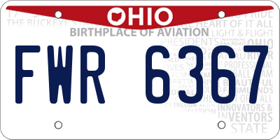 OH license plate FWR6367