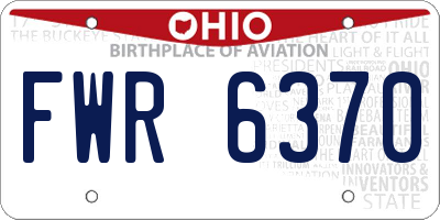 OH license plate FWR6370
