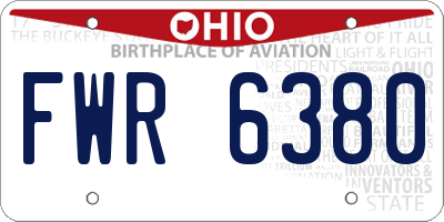 OH license plate FWR6380